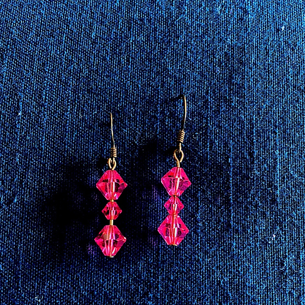 Pink Beaded Earrings